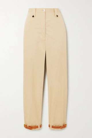 Giuliva Heritage x Space for Giants + The Denys Leather-Trimmed Cotton-Blend Pants