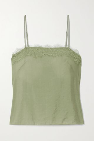 Vince + Lace-Trimmed Satin Camisole