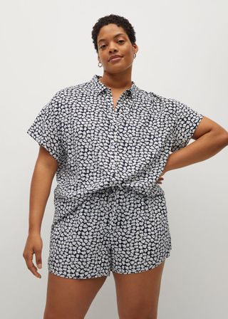 Mango + Printed Short-Sleeved Shirt