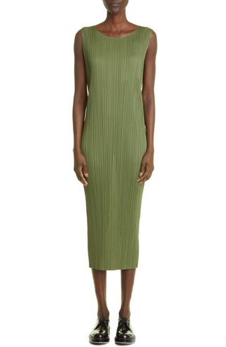 Pleats Please Issey Miyake + Basics 2 Pleated Midi Dress