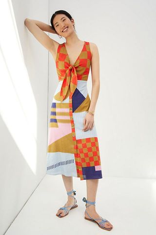 Conditions Apply + Abstract Patchwork Maxi Dress
