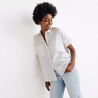 Madewell + White Cotton Courier Shirt