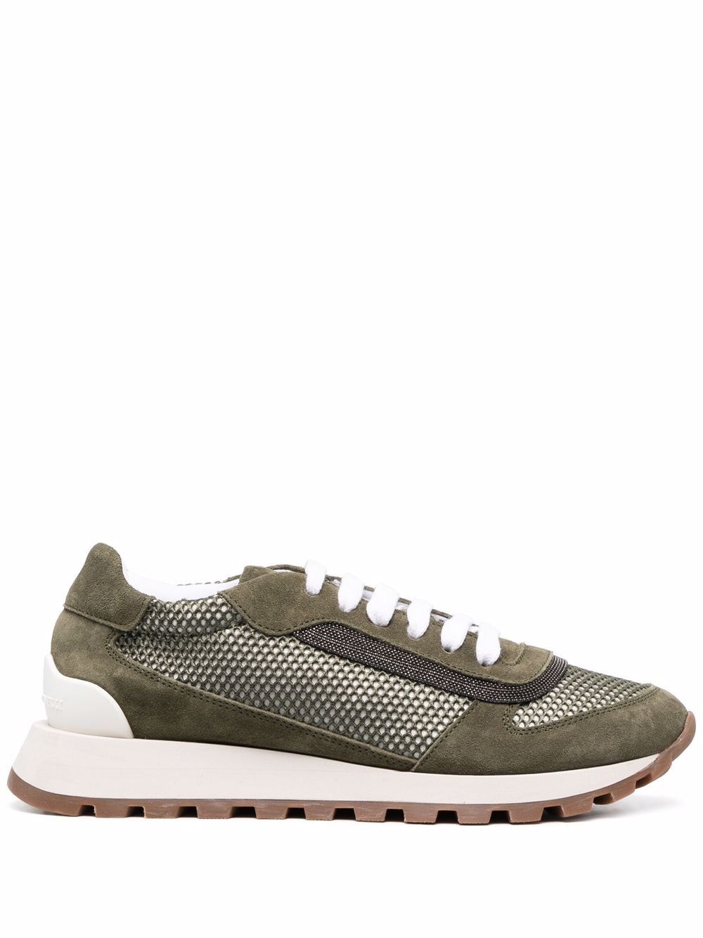 Brunello Cucinelli + Monili-Embellished Low-Top Sneakers