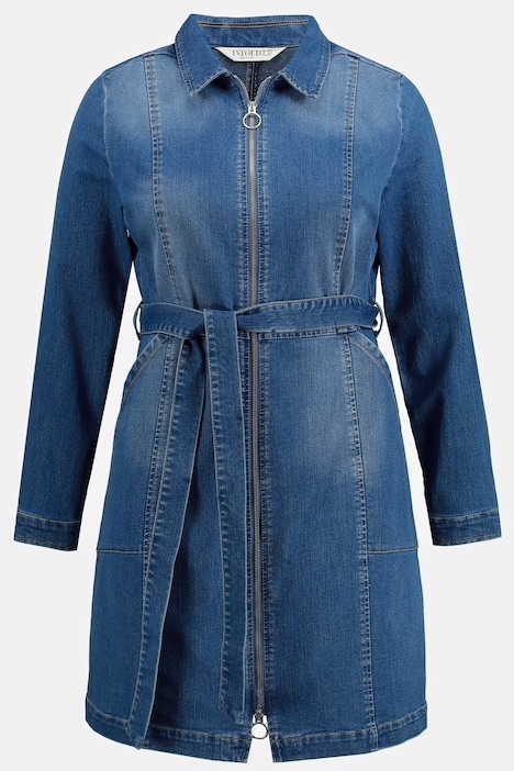 Ulla Popken + Wash Effect Denim Dress
