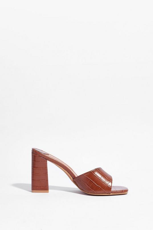 NastyGal + Croc With You Asymmetric Heeled Mules