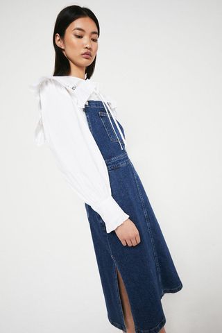 Warehouse + Denim Dungaree Midi Dress