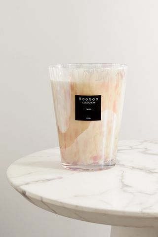 Baobab + Cream White Pearls Marble Candle