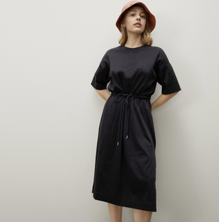 Everlane + The Luxe Cotton Tie-Front Tee Dress