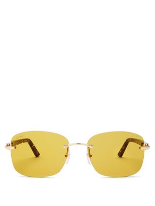 Cartier Eyewear + C Décor Rimless Sunglasses