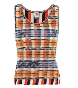 M Missoni + Layered Checked Crochet-Knit Cotton-Blend Top