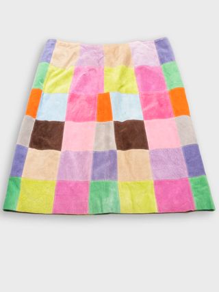 Isaac Mizrahi + Multicoloured Suede Skirt