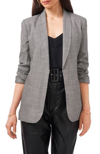 1.State + Check Ruched Sleeve Jacket