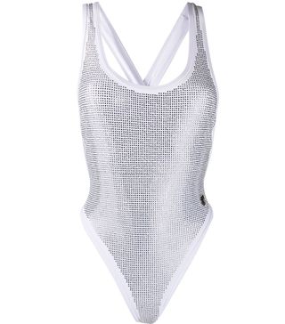 Philipp Plein + Monokini Crystal-Embellished One Piece