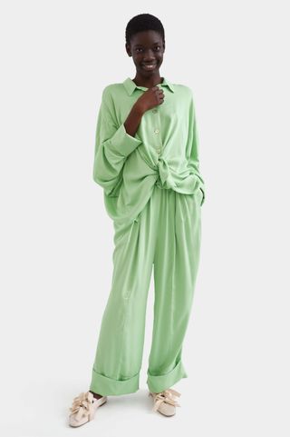 Sleeper + Sizeless Viscose Pajama Set in Mint