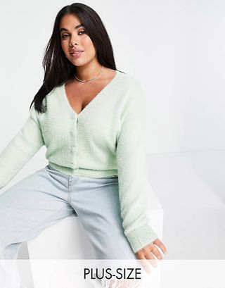 Cotton:On + Curve Cardigan in Mint Green