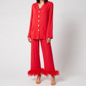 Sleeper + Sleeper Women's Party Pyjama Set With Feathers - Red