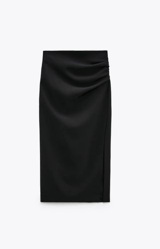 Zara + Draped Pencil Skirt
