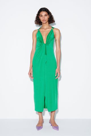 Zara + Beaded Knotted Dress