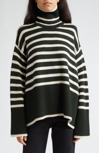 Toteme + Signature Stripe Wool & Organic Cotton Turtleneck Sweater