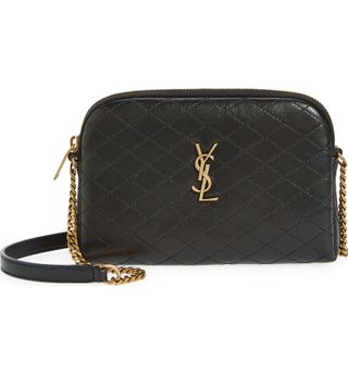 Saint Laurent + Gaby Quilted Leather Crossbody Pouch