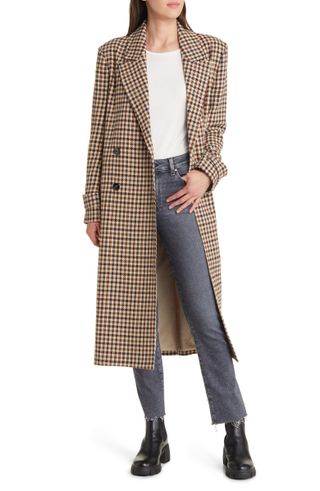 Steve Madden + Prince Plaid Double Breasted Coat