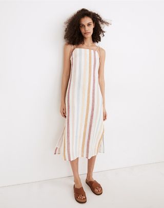 Madewell x Laude the Label + Organic Linen Jane Maxi Dress in Painter Stripe