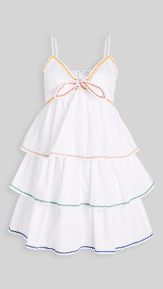 English Factory + Colorblock Wave Trim 3 Tiered Dress