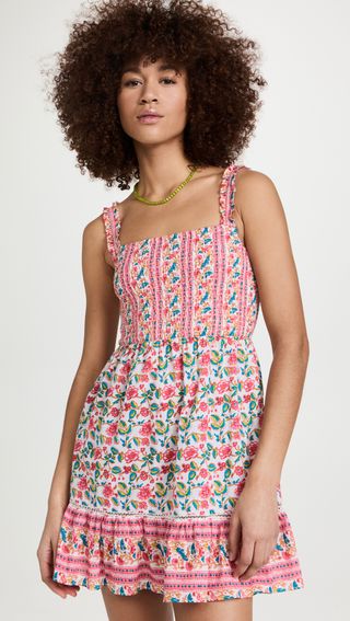 Playa Lucila + Mini Smocked Sleeveless Dress