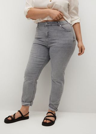 Mango + Slim-Fit Gray Jeans