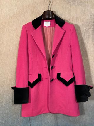 Vintage + Hot Pink Vintage Jacket With Velvet Details