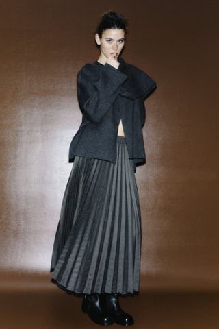 Zara + Pleated Midi Skirt