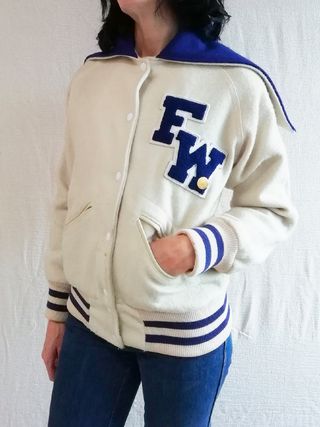 Vintage + Hooded Team Letterman Varsity Jacket