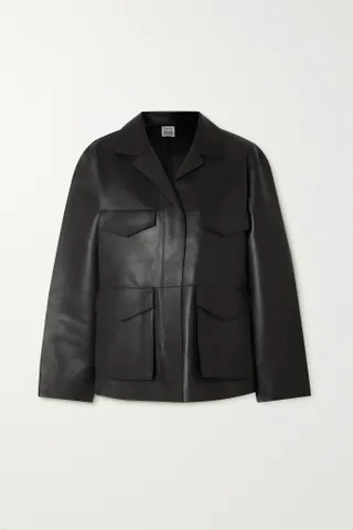 Totême + Oversized Leather Jacket