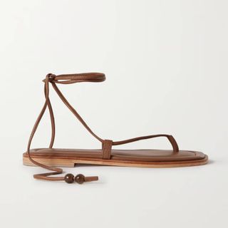 A Emery + Finch Bead-Embellished Leather Sandals
