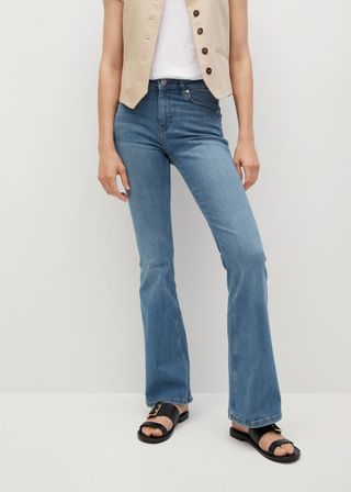 Mango + High-Waist Flared Jeans