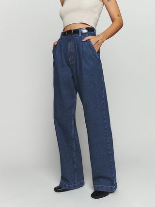 Reformation + Montauk Pleated High Rise Jeans