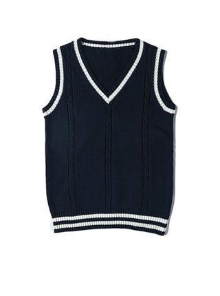 Gihuo + V-Neck Sweater Vest Uniform