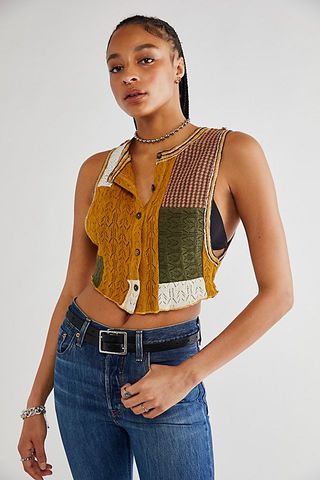 Free People + Feeling Patchy Sweater Vest