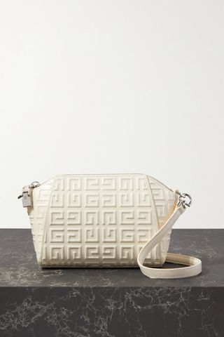 Givenchy + Antigona XS Mini Embossed Glossed-Leather Shoulder Bag