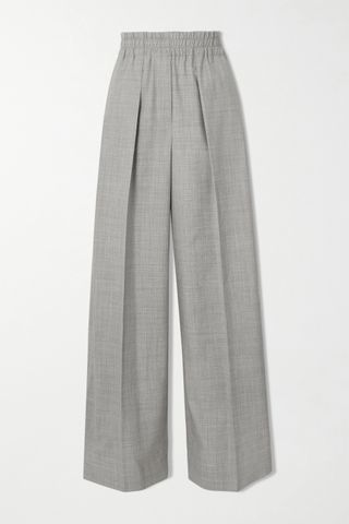 Brunello Cucinelli + Pleated Wool Wide-Leg Pants