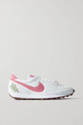 Nike + Daybreak SE Catechu Canvas and Embroidered Suede Sneakers