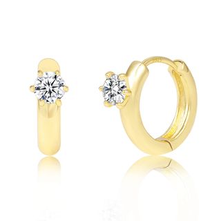 Boutiquelovin + Small Gold Cubic Zirconia Cuff Hoop Earrings