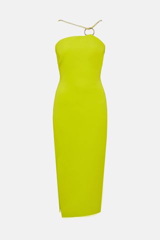 Karen Millen + Compact Stretch Viscose Trim Shoulder Dress