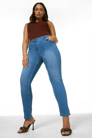 Karen Millen + Curve Organic Classic Cut Slim Leg Jean