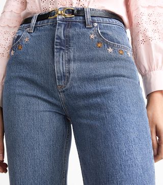 & Other Stories + Wide Floral Embroidery Jeans