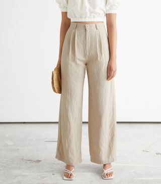 & Other Stories + Wide Pleated High Waist Trousers
