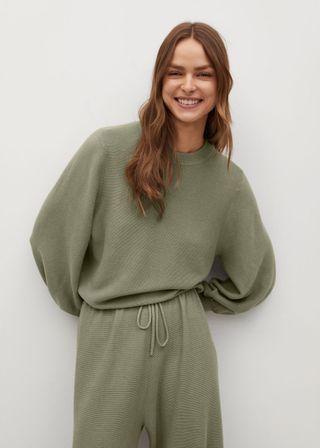 Mango + Sweater With Puffed Sleeves