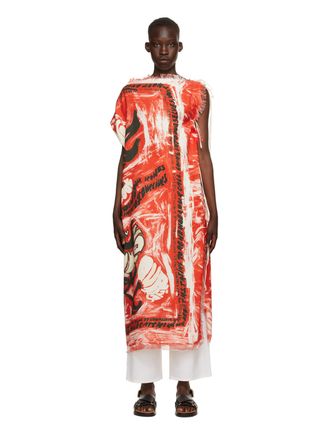 Marni + Red Marnifesto Print Bow Dress