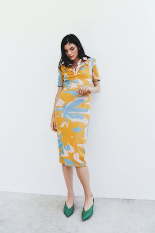 Zara + Jacquard Midi Dress