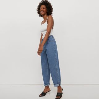 H&M + Loose High Waist Jeans